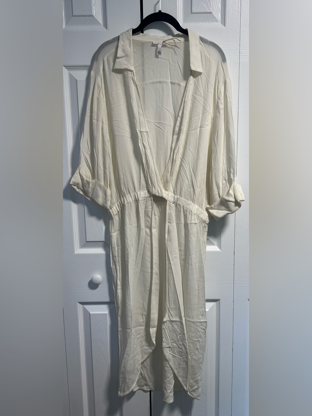 Leith Cream Surplice Wrap Dress